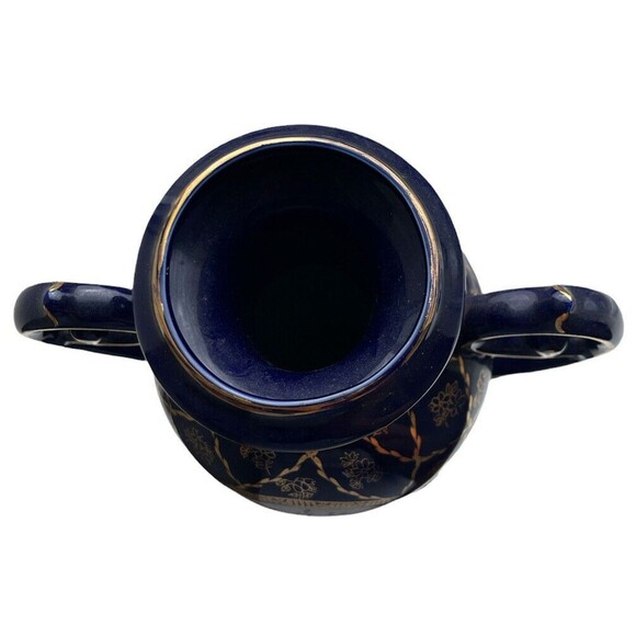 Formalities by Baum BrosCobalt Blue and Gold Urn Vase 13" Porcelain 1980’s - Picture 5 of 7